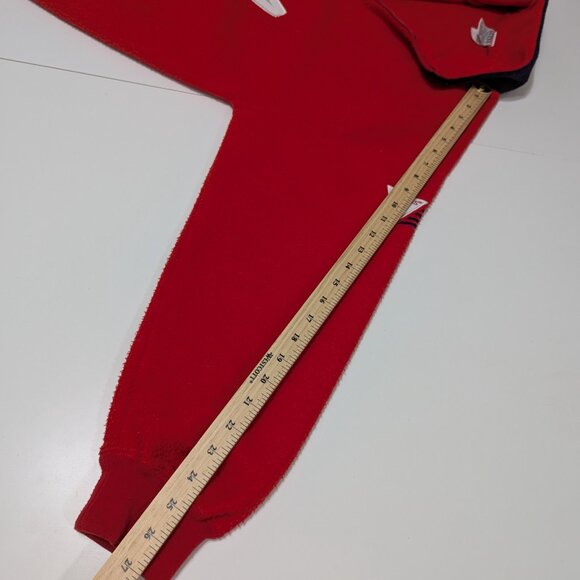 Vintage Guess USA Red Fleece Sweatshirt Quarter Zip - Size M - Picture 11 of 12